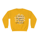 "It Takes A Big Heart To Shape Little Minds" Teacher Appreciation Crewneck Sweatshirt- Perfect Teacher Gift