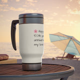 "50TH YEAR ANNIVERSARY" Stainless Steel Travel Mug with Handle, 14oz