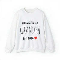 "PROMOTED TO GRANDPA Est. 2024" Giftable Custom Crewneck Sweatshirt