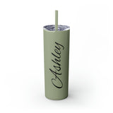 Ashley Custom Skinny Tumbler with Straw, 20oz