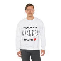 "PROMOTED TO GRANDPA Est. 2024" Giftable Custom Crewneck Sweatshirt