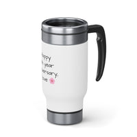 "50TH YEAR ANNIVERSARY" Stainless Steel Travel Mug with Handle, 14oz