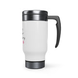 "20TH YEAR WEDDING ANNIVERSARY" Stainless Steel Travel Mug with Handle, 14oz