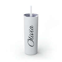 Olivia Custom Skinny Tumbler with Straw, 20oz