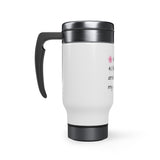 "40TH YEAR WEDDING ANNIVERSARY" Stainless Steel Travel Mug with Handle, 14oz