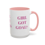 Inspirational Accent Coffee Mug - "Girl Got Goals" - Perfect Gift for Ambitious Women