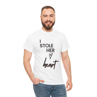 I STOLE HER HEART MEN'S Tee... prewedding photo, engagement or bridal photography tee