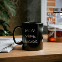 "MOM. WIFE. BOSS." Black Gift Mug