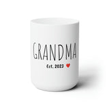 "GRANDMA Est. 2023" Gift Mug 15oz- New Grandma Gift