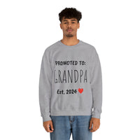 "PROMOTED TO GRANDPA Est. 2024" Giftable Custom Crewneck Sweatshirt