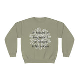 "It Takes A Big Heart To Shape Little Minds" Teacher Appreciation Crewneck Sweatshirt- Perfect Teacher Gift