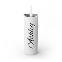 Ashley Custom Skinny Tumbler with Straw, 20oz