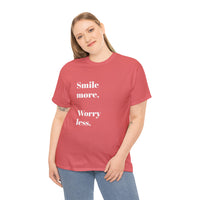 SMILE MORE...Positive vibe, Unisex Summer Fun Tee - Jay's Pretty Little Things For You