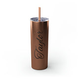 Taylor Custom Skinny Tumbler with Straw, 20oz