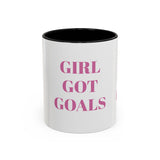 Inspirational Accent Coffee Mug - "Girl Got Goals" - Perfect Gift for Ambitious Women