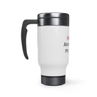 "HAPPY ANNIVERSARY MY LOVE" Wedding  Anniversary Gift. (Stainless Steel Travel Mug with Handle, 14oz)