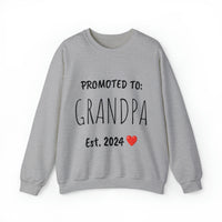 "PROMOTED TO GRANDPA Est. 2024" Giftable Custom Crewneck Sweatshirt