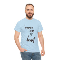 I STOLE HER HEART MEN'S Tee... prewedding photo, engagement or bridal photography tee