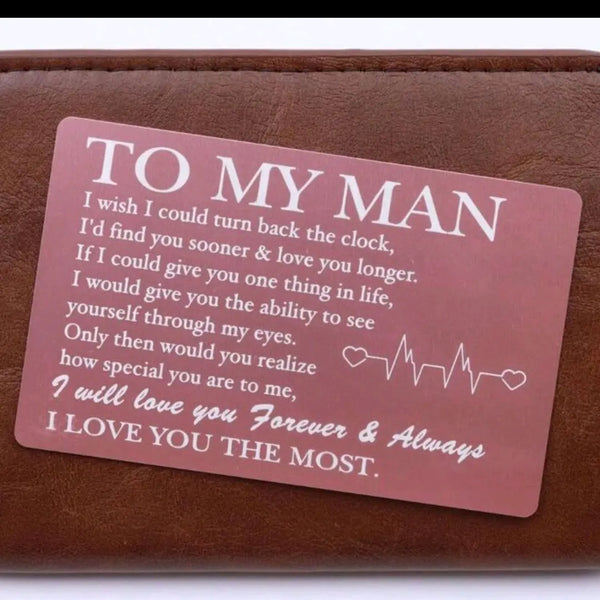 TO MY MAN, I WISH I COULD FIND YOU SOONER WALLET CARD (PINK)