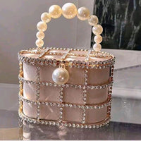 Rhinestones and pearls luxury purse