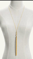 Simple long golden necklace with tassel - Jay's Pretty Little Things For You