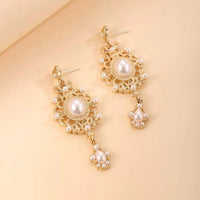 Golden and Pearl dangle earrings - Jay's Pretty Little Things For You