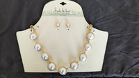 Pearl and gold costume necklace set