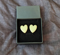 Cream Love or Heart Shaped stud earrings