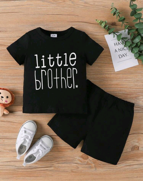 Black little brother tee and shorts