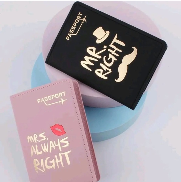 1pc each Mr. Right and Mrs. Always Right Passport holder.