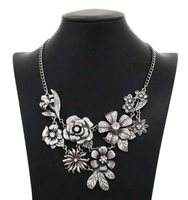 Victoria Rhinestones and flowers vintage jewelry .