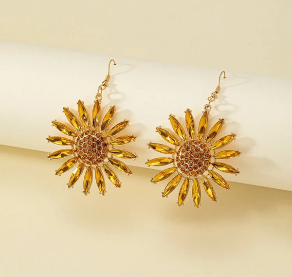 Sunflower golden earrings - Jay's Pretty Little Things For You