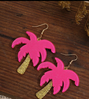 Hot pink palm tree vacay earrings - Jay's Pretty Little Things For You