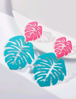 Color Block Leaves Vacay earrings - Jay's Pretty Little Things For You