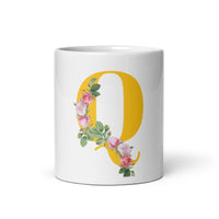 "LETTER Q" Floral Alphabet Giftable mug