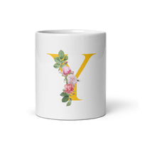 "LETTER Y" Floral Alphabet Giftable mug