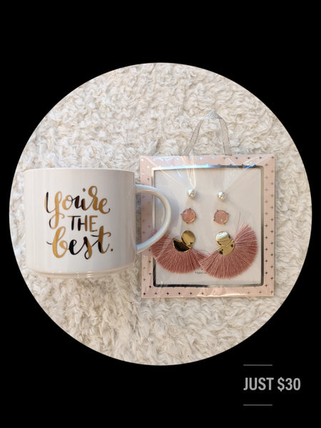 BEstie set- "You're the Best" mug + Earring set - Jay's Pretty Little Things For You