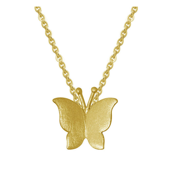 Itsy Bitsy 14k Gold Over Silver Sterling 16 Inch Butterfly Pendant Necklace - Jay's Pretty Little Things For You