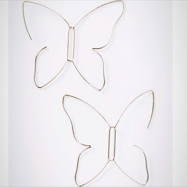 Cute small butterfly earring gift for you and bff- Golden loop butterfly earring - Jay's Pretty Little Things For You